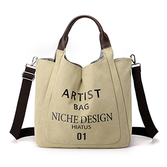 Large Canvas Material Printed Shopping Bag