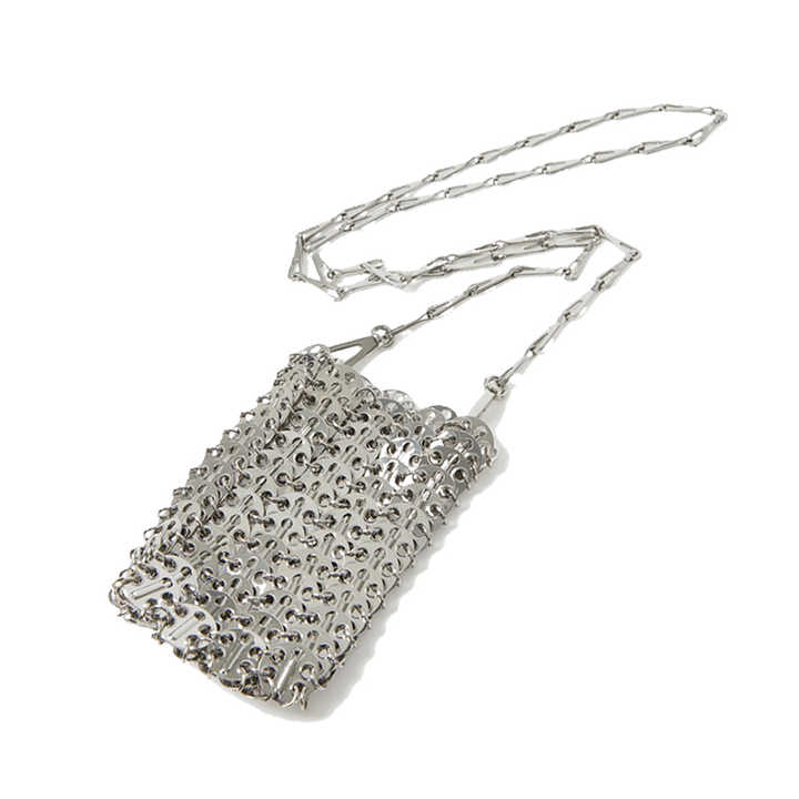 Alloy Metal Material Weave Geometric Mini Open Pouch Bag