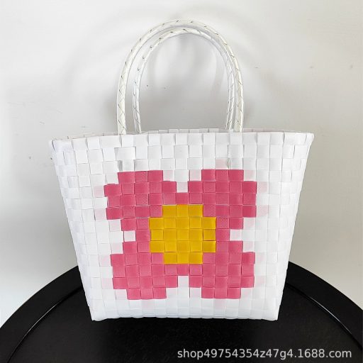 Woven bag care flower net red with hand gift bag Valentine’s Day Lover’s wedding birthday hand-woven gift bag