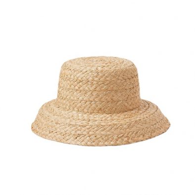 Hotsale Corn Peel Material Woven Bucket Hat for Kids with Cotton Tie