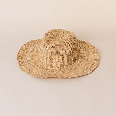 Women Raffia Summer Boater Hat Natural Material With White  Lace Ribbon Tie