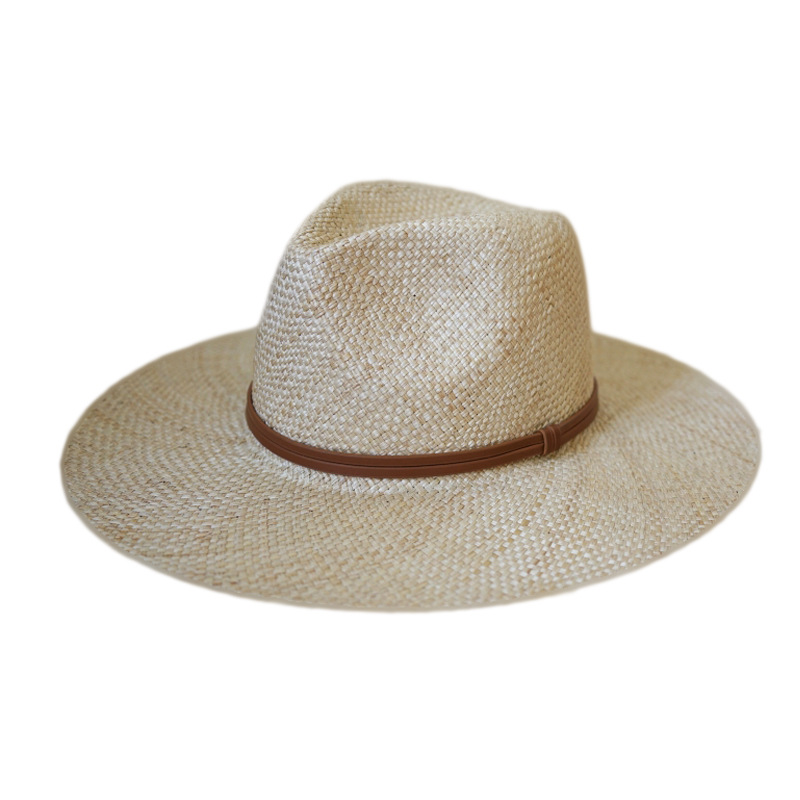 Summer men and women Korean style French retro wide brimmed treasure grass woven straw hat Panama jazz top hat Sunshade vacation beach