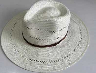 Plastic Cords Material Solid White Banama Hat for Outdoor  Short Brim