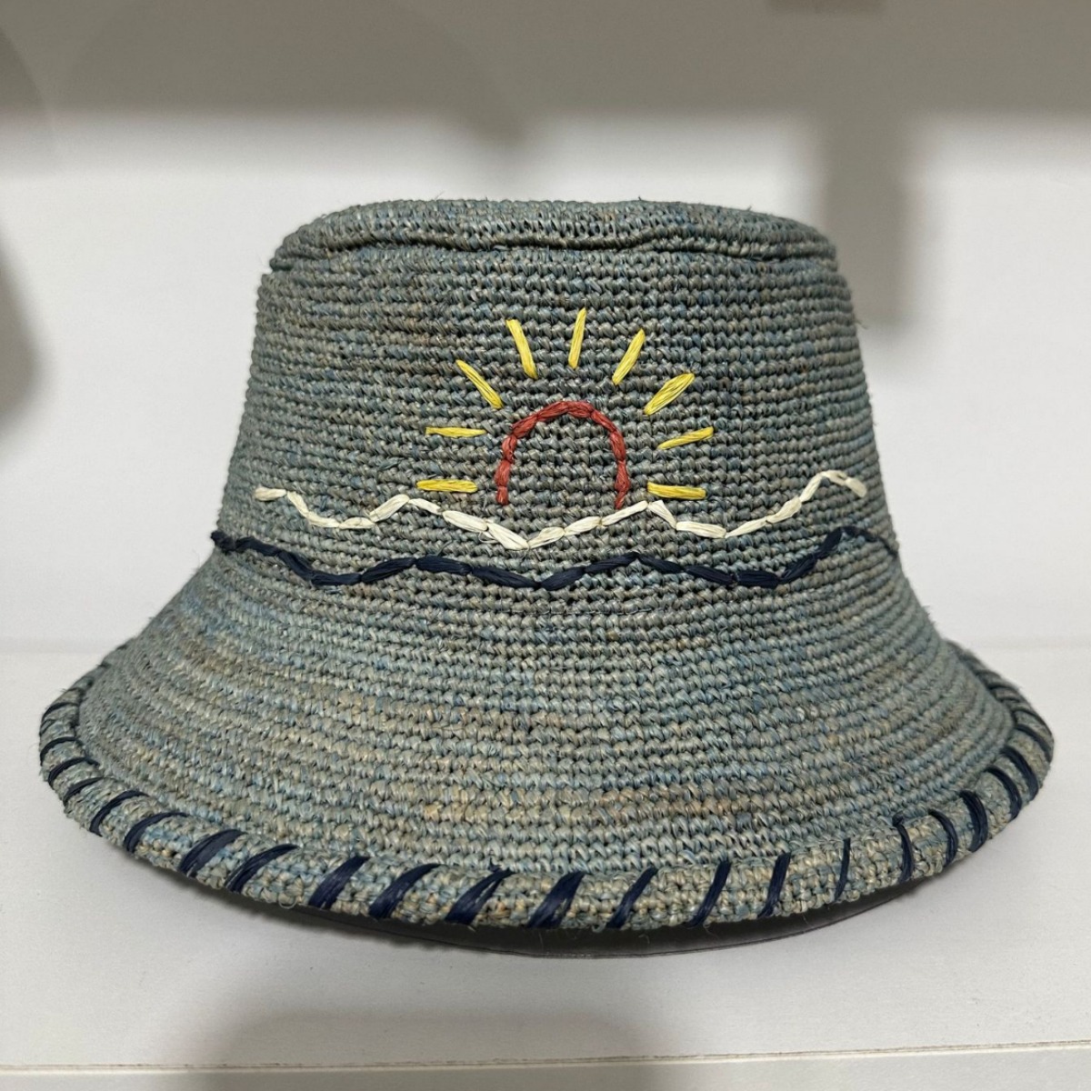 Hand Hook Lafite Straw Hat for Women Summer Fresh Sun Protection Embroidered Fisherman Hat Korean Version Versatile Foldable Sun Hat