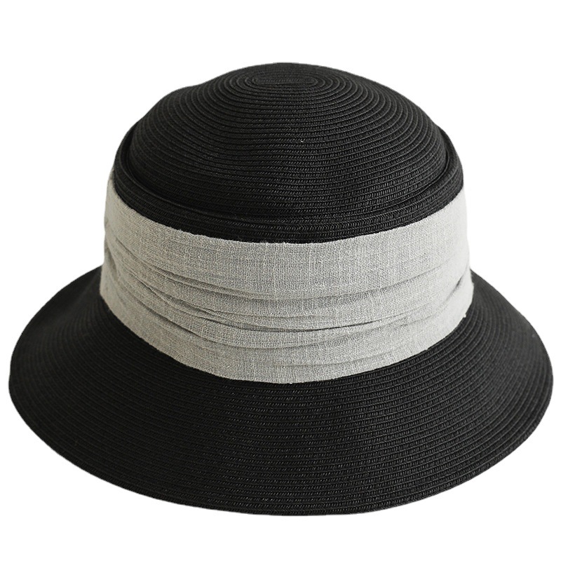 Sticky fisherman hat for women in early spring and summer sun protection, straw woven basin hat for soft and artistic versatility, straw hat for summer sun protection